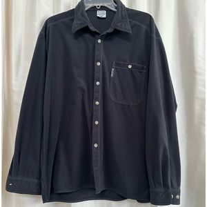 COLUMBIA black fleece button down shirt.  Large